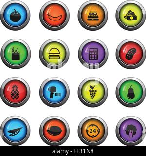 Grocery simply icons Stock Vector