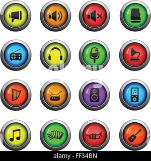 Music simply icons Stock Vector