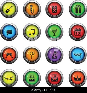 Party simply icons Stock Vector