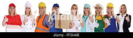 Group of people professions women business success successful career isolated on a white background Stock Photo