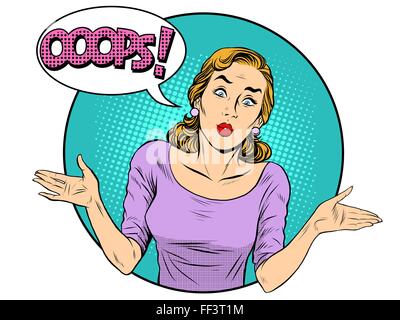 Oops surprised woman Stock Vector