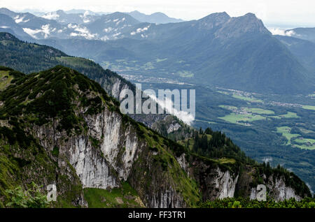 Undersberg mountain range, outside Salzburg, Austria, looking out over the valley. Stock Photo