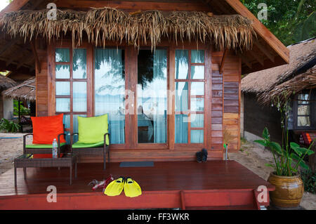 wooden beach holiday chalet. Stock Photo