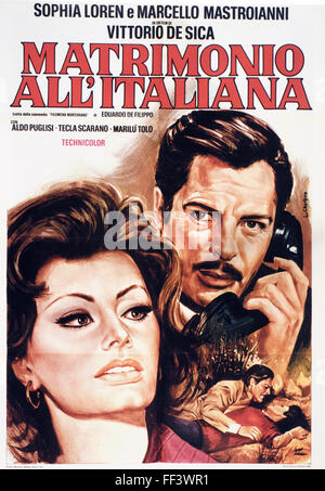 Matrimonio All'Italiano - Original Italian Movie Poster Stock Photo