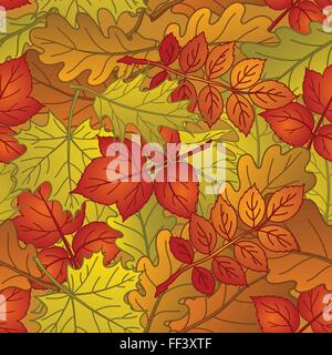Leaves of plants, seamless, autumn Stock Vector
