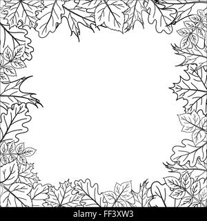 Framework from leaves, outline Stock Vector