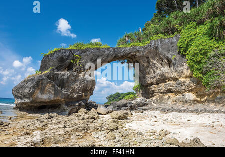 Natural bridge formation at a sea shore in Neil Island Andaman and Nicobar, India Stock Photo