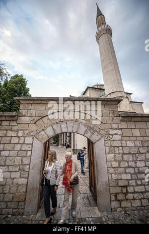 Gazi Husrev-beg Mosque in old town of Sarajevo, the largest historical mosque in Bosnia and Herzegovina Stock Photo