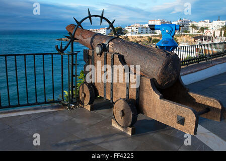 The View from the Balcon de Europa over the Spanish resort of Nerja on the Costa del Sol Spain Stock Photo