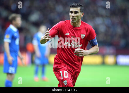 WARSAW, POLAND - MAY 27, 2015: Jose Antonio Reyes of FC Sevilla in action during UEFA Europa League Final game against FC Dnipro at Warsaw National Stadium Stock Photo