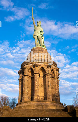 Europe, Germany, North Rhine-Westphalia, the Hermann monument near Detmold-Hiddesen, Teutoburg Forest [the monument commemorates Stock Photo