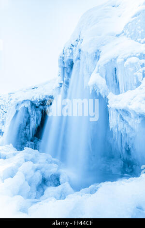 Frozen waterfall Jagala, Estonia Stock Photo