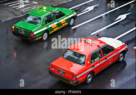 Japan, Honshu island, Kanto, Tokyo, taxis. Stock Photo