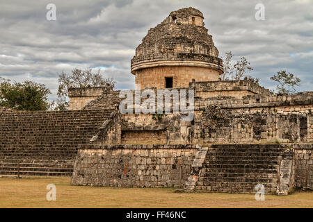 Mayan Observatory Chichen itza mexico Stock Photo