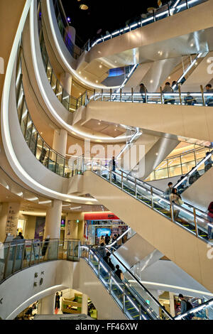Japan, Honshu island, Kanto, Tokyo, escalators in a shopping mall. Stock Photo