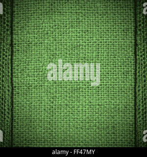 green linen texture or woven canvas background Stock Photo