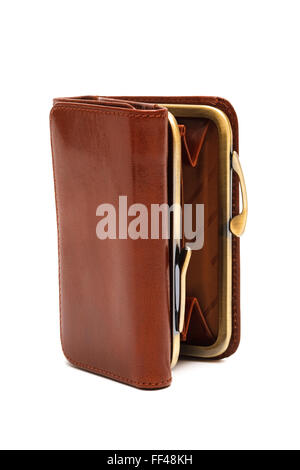 Open empty wallet. It is isolated on a white background Stock Photo - Alamy
