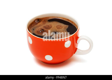 red mug from coffee on a white background Stock Photo