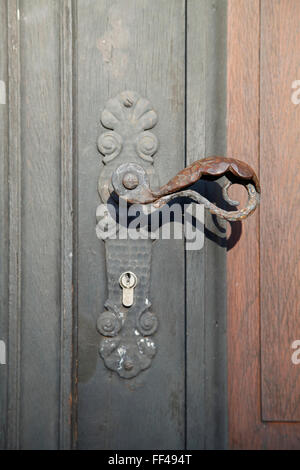 old-fashioned door handle Stock Photo