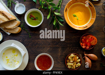 Tabletop food from above with space for copy Stock Photo