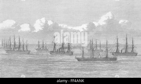GHANA Sarmatian, bound for, English Channel 1874. Illustrated London News Stock Photo