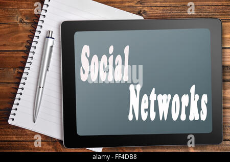 Social Networks words on digital tablet Stock Photo