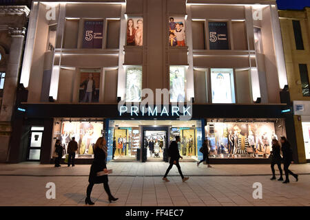 Primark retail store on Queen Street in Cardiff, South Wales. Stock Photo