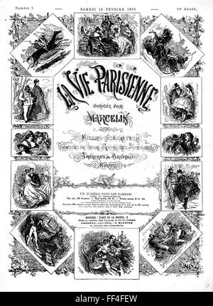 LA VIE PARISIENNE  French magazine 1863 to 1970. Cover of  the issue published on 12 February 1876 Stock Photo