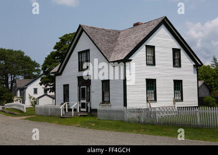 Houses in Sherbrooke Village in Nova Scotia, Canada. The historic ...