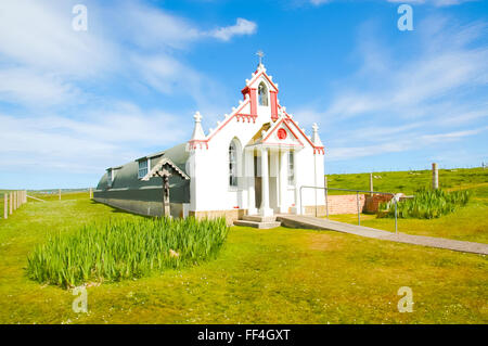 Small rural church in the countryside - The Italian chapel, Orkney, Scotland, UK Stock Photo