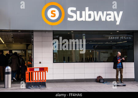 Entrance of the newly refurbished Glasgow subway in Byres road, West end. Stock Photo