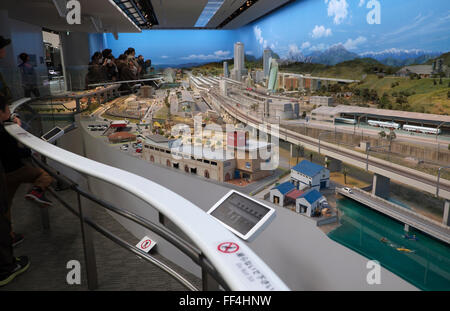 Train diorama room in SCMaglev and Railway Park, a railway museum owned by Central Japan Railway Company in Nagoya Stock Photo