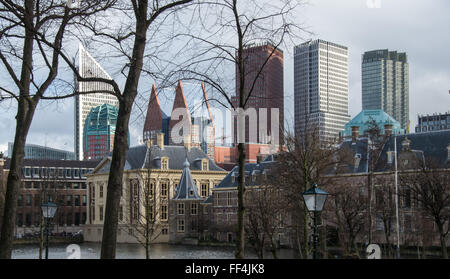 view at mauritshuis and officebuildings in den haag holland Stock Photo