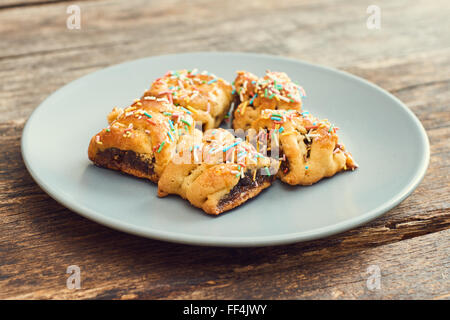 Buccellato - traditional Sicilian pastries stuffed with dried figs and raisins Stock Photo