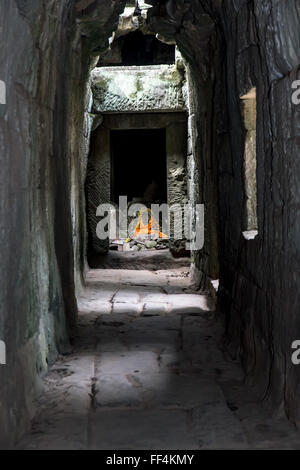 corridor Khmer temple Ta Prohm Stock Photo