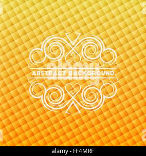 Abstract golden geometric background with elegant calligraphic floral frame for your design Stock Vector
