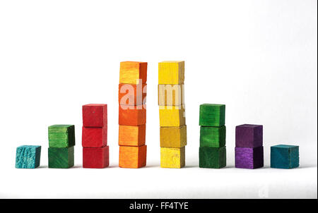 Coloured Cubes on White Background Stock Photo