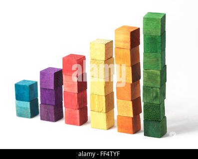 Coloured Cubes on White Background Stock Photo