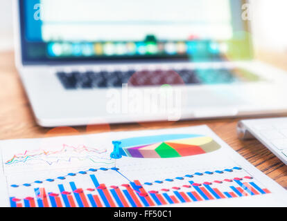 Pin on the graph chart Stock Photo