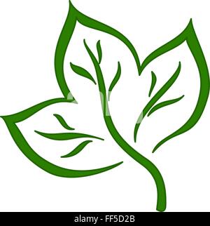 Leaf Green Pictogram Stock Vector