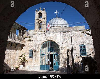 JERUSALEM, ISRAEL - MARCH 5 , 2015: The Greek orthodox Church of st. John the Baptist in Christian quarter. Stock Photo