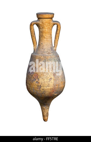 Antique amphora isolated on white background Stock Photo