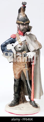 military, France, cavalry, cuirassier of the 1st Regiment after the regulation of 1812, porcelain figure by Bernard Belluc, 29 cm, Additional-Rights-Clearences-Not Available Stock Photo