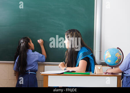 3 People 30 30s Adult Womans Adult Womens Asia Asian Asians Black Boards Blackboards Casual Attire Casual Clothes Classroom Stock Photo