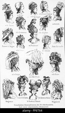 Fashion 18th Century Put Up Hairstyle Drawing Germany