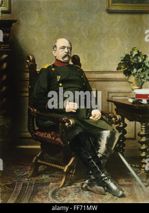 OTTO VON BISMARCK /n(1815-1898). Prince Otto von Bismarck-Schonhausen. German statesman. Oil over a photograph, 1874. Stock Photo