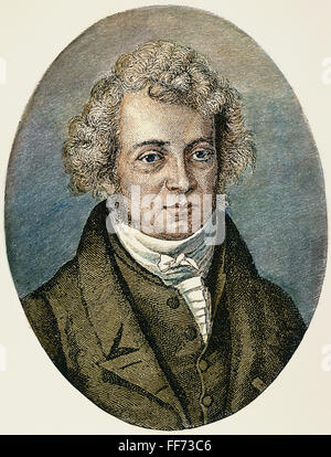 ANDRE-MARIE AMPERE /n(1775-1836). French physicist. 19th century engraving. Stock Photo