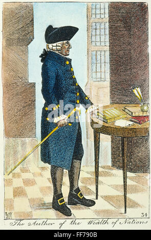 ADAM SMITH (1723-1790). /nScottish economist. Etching, 1790, by John Kay. Stock Photo