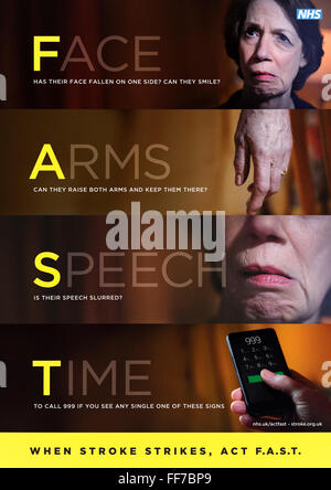 'When Stroke Strikes, Act F.A.S.T.' NHS Campaign Poster produced by ...