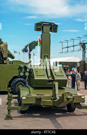 5th Belarusian military exhibition MILEX 2009 - 19-22 may 2009.Multi-purpose rocket and gun A3 complex - Ukraine. Stock Photo